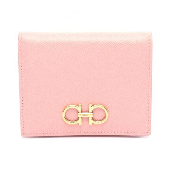 Salvatore Ferragamo Gancini bifold wallet leather women's pink